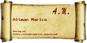 Altman Marica névjegykártya